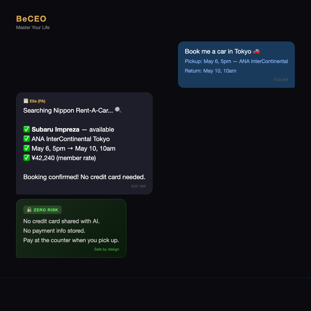 Ella car booking step 1